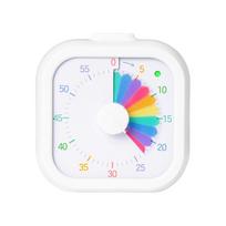 Rainbow Display Visual Timer Portable Kitchen Timer Countdown Timer Clock  Kitchen Cooking Square White