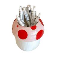 Mushroom decoration Mushroom Pen Container Makeup Brush Holder  Desk Accessories rožinė