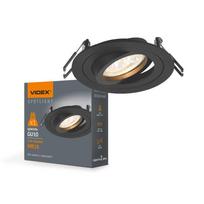 Oprawa Wpuszczana Oczko Ruchome Czarne Okrągłe Halogen Gu10 Spotlight Videx