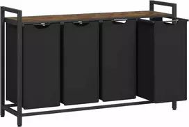 Songmics Skalbinių krepšys, 115.6x33x72.5 cm, rudos ir juodos spalvos