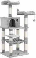 Songmics Katės draskyklė, 143x55x45 cm, pilka