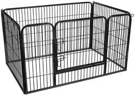 Songmics Šunų žaidimų aptvaras, 122x80x70 cm, juodas