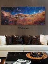 1 piece of high-definition cosmic nebula decorative painting, starry sky canvas painting for living room, bedroom, study, modern 50x100cm No Frame