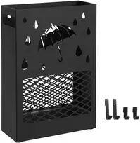 Songmics Skėčių stovas, 28.5x12.2x41 cm, juodas