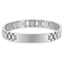 High Polished Stainless Steel Bracelet 10MM -15MM Wrist Bangle for Men Blank Chain  Outdoor 10mm sidabras