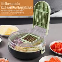 with Container Multifunctional 13 in 1 Onion Chopper Time-saving Kitchen Gadgets Veggie Dicer Cutter for Onion Tomato Potato Food Chopper with Draini