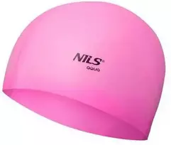 NQC VIENOS SPALVOS PK02 ŠVIESIAI ROŽINĖS SILIKONINĖS KEPURĖS NILS AQUA