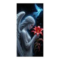 Lily Angel Girl Large Size Diamond Painting New Collection Flowers Diy Full Drill Rhinestone Embroidery Mosaic Cross Stitch Kits Square drill 30x60cm