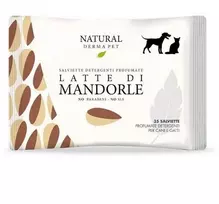 Natural Derma Pet Valomoji Servetėlės Migdolų Pieno Kvapo Švelnus Valymas
