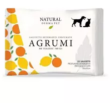 Natural Derma Pet drėgnos servetėlės valymui su citrusinių vaisių kvapu, švelni formulė