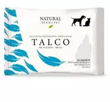 Natural Derma Pet valymo servetėlės su talko kvapu švelnus valymas