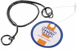 Show Tech Elegantiškas metalinis antkaklis šuniui – parodinis dydis 30cm x 2,5mm, antracito apdaila