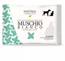 Natural Derma Pet Drėgnos Servetėlės Baltu Muskusų Kvapo Švelnus Valymas
