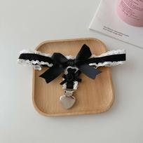 1 Piece Korean Black Bow Rose Heart Leg Garter Lace Thigh Jewelry for Alternative Fashion Edgy Girl Sexy Harness Accessory One Size juoda