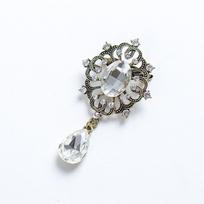 Vintage Waterdrop Crown Brooch Rhinestone Crystal Women Bridal Wedding Brooch Pin Party Jewelry balta