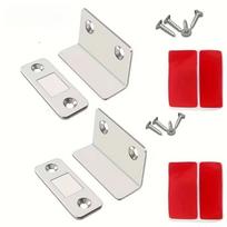 2PCS Alloy Magnetic Door Latches, Invisible Strong Hold & Drill-Free Installation for Cabinets, Wardrobes, Sliding Doors sidabras