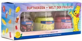 Haribo Duftkerzen Žvakių rinkinys Haribo Lemon Fruits, Cherry Cola, Strawberry Happiness - 3x 85 g