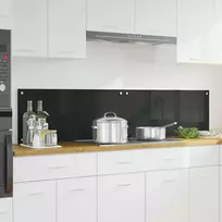 Virtuvės atbraila 2 pcs Juoda 90 x 40 cm grūdintas stiklas