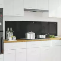 Virtuvės atbraila 2 pcs Juoda 90 x 50 cm grūdintas stiklas