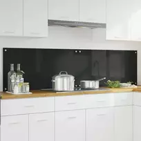 Virtuvės atbraila 2 pcs Juoda 100 x 50 cm grūdintas stiklas