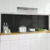 Virtuvės atbraila 2 pcs Juoda 100 x 60 cm grūdintas stiklas