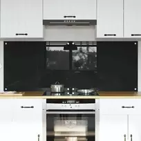 Virtuvės atbraila 2 pcs Juoda 80 x 60 cm grūdintas stiklas