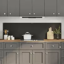 Virtuvės atbraila 2 pcs Juoda 90 x 50 cm grūdintas stiklas