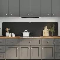 Virtuvės atbraila 2 pcs Juoda 100 x 50 cm grūdintas stiklas