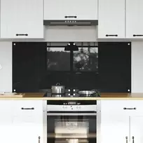 Virtuvės atbraila 2 pcs Juoda 70 x 60 cm grūdintas stiklas