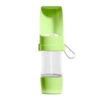 Portable Pet Water Cup Anti-Leakage Sealing Buckle Design One-Touch Open Wet Dry Separation Dual Compartment Pet Water Bottle žalia