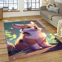 2026 Cute Dog Cartoon Samoye,Chihuahua,Koki Pomeranian Husky Carpet Rug for Home Living Room Bedroom Sofa Doormat Decor,kid Non-slip 40x60cm
