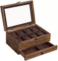 Songmics Laikrodžių dėžutė, 27x20x13 cm, ruda