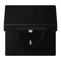 JUNG Lizdas su dangteliu IP44 SCHUKO juodas matinis 16A 250V (LS Serija)