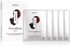 Korika „FermentBeauty Wine“ senėjimą stabdančių lakštinių kaukių rinkinys 5 × 20 g