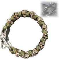 New Black Color Paracord Bracelet Green Color Cord Woven Bracelet Jewelry Accessories Skull Bangle žalia
