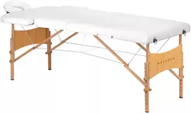 Activeshop Sulankstomas medinis masažo stalas Balance Lux 2 segmentų 190×70 cm baltas