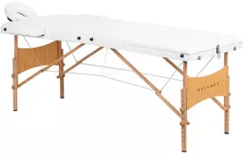Activeshop Sulankstomas medinis masažo stalas Balance Lux 3 segmentų 190×70 cm baltas