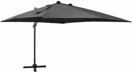 Gembinis skėtis su stulpu ir LED lemputėmis, antracito, 300cm