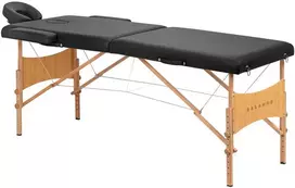 Activeshop Sulankstomas medinis masažo stalas Balance 2 segmentų juodas