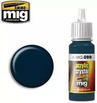 AMMO by MIG Jimenez AMMO MIG 0099 Crystal Juodas Mėlyna akriliniai dažai 17 ml, stiklo efektui