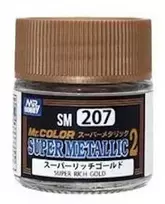 Mr Hobby Mr.Hobby Mr.Color Super Metallic II SM-207 Super Rich Gold nitro dažai, 10 ml