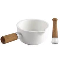 with Wood Handle Hand-held Mashing Jar Efficient Grinding Seasoning Powder Grinding Set  Medicine