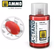 AMMO by MIG Jimenez AMMO MIG A-Stand skaidrūs raudoni dažai aerografui, 30 ml (2401)