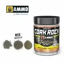 AMMO by MIG Jimenez AMMO MIG CORK ROCK kamštinės granulės dioramoms, Stone Pilkas, 100 ml