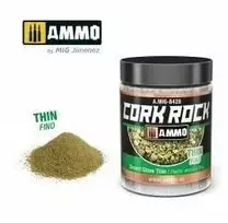 AMMO by MIG Jimenez AMMO MIG Cork Rock Desert Stone Thin 100 ml – kamštinės granulės dioramoms 8428