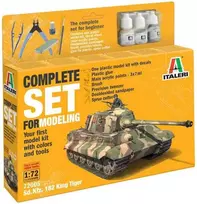 Italeri King Tiger Sd.Kfz.182 1/72 dovanų rinkinys su dažais ir klijais (72005)