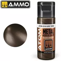 AMMO by MIG Jimenez AMMO MIG ATOM akriliniai dažai, Metallic Burnt Iron, 20 ml (20169)