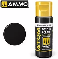 AMMO by MIG Jimenez AMMO MIG ATOM akriliniai dažai – matinė juoda, 20 ml (20163)