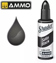 AMMO by MIG Jimenez AMMO MIG Matinis SHADER Satin Juodas 10 ml – matinis juodas dažas 0758