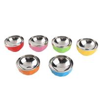 6Pcs Easy Cleaning Rustless Steel Bowl Anti Scald Resin Heat Insulated Bowl Dual Wall Food Grade Dinner Bowl Daily Eating juoda